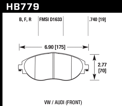 Front Brake Pad Set (Hawk HPS 5.0) - 340x30mm Rotors