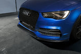 PURE Carbon Fiber Front Lip Splitter / Spoiler For Audi A3 / S3 8V (Pre-Facelift)
