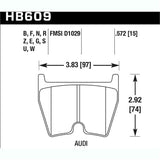 Front HPS 5.0 Performance Brake Pad Set For 8v RS3 Steel Brakes