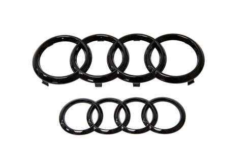 OEM Audi 8V A3/S3/RS3 Front & Rear Emblem Set (Black)